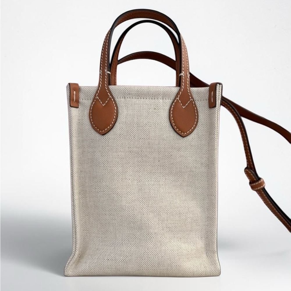 Gucci Mini Canvas Tote Bag Brown Leather Logo Crossbody NEW Full Set - Picture 5 of 8